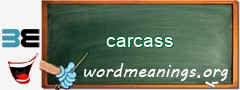 WordMeaning blackboard for carcass